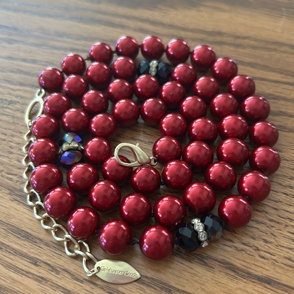 ColdWater Creek glass bead rhinestone rondells knotted between bead all in EUC